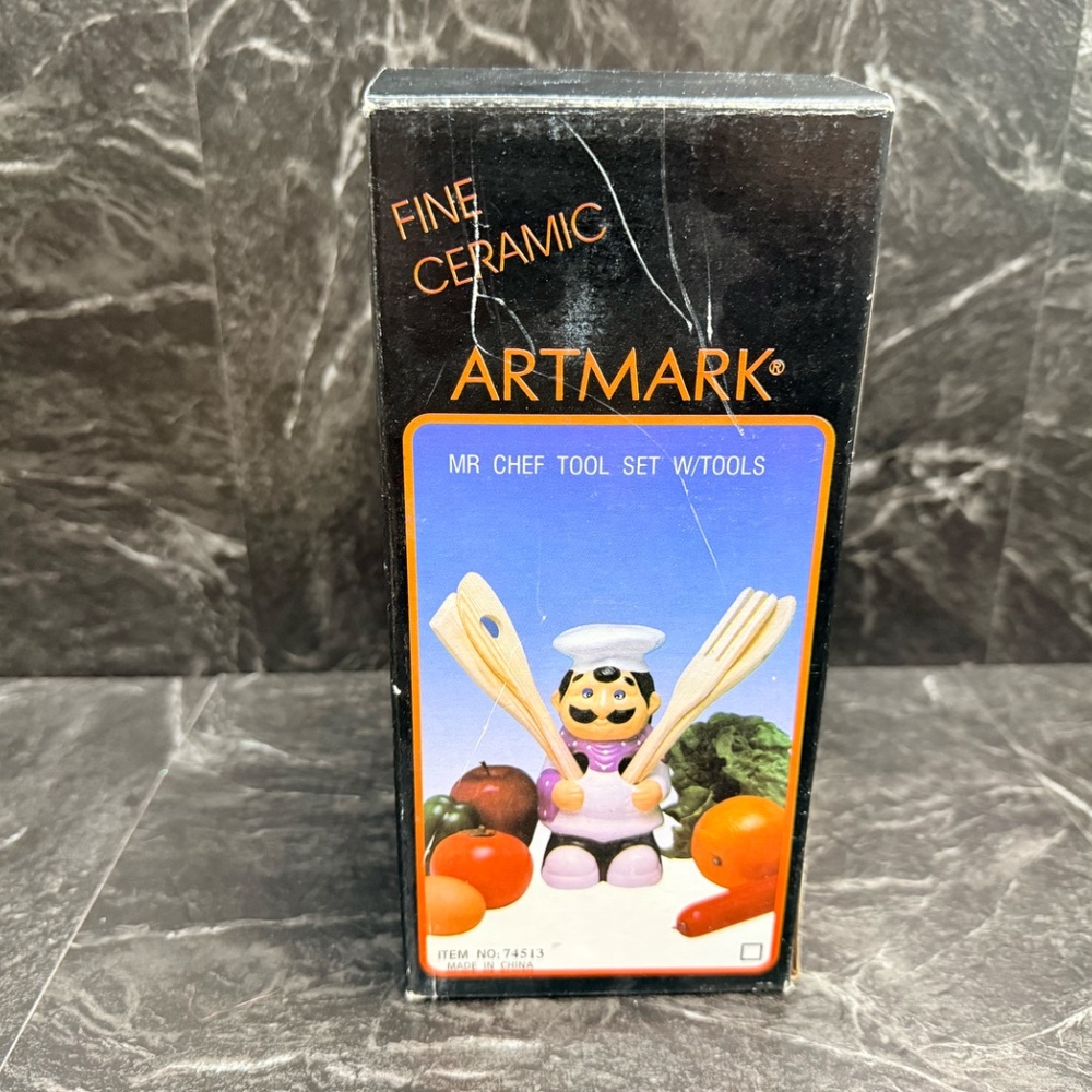 ARTMARK 1993 Fine Ceramic Mr. Chef Tool Set w/Tools - Picture 11 of 14